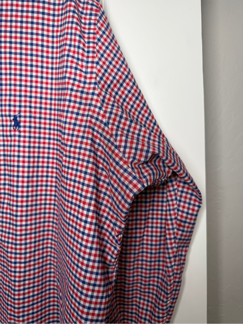 Ralph Lauren Red and Blue Gingham Button-Down Shirt - Picture 2 of 5